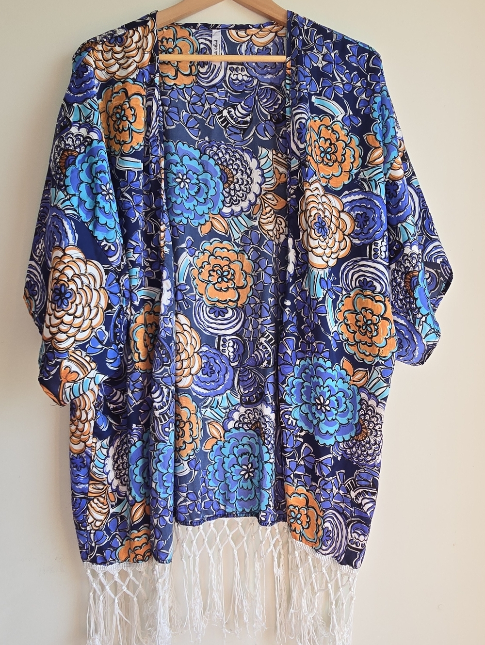White Mark Floral Print Kimono Style Duster Size OS